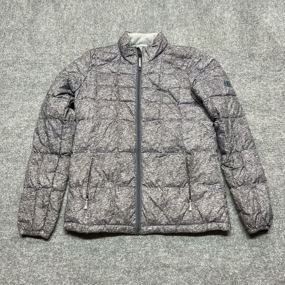 686 Airtight Down Jacket Womens Small Gray Quilted Puffer Full Zip Outdoor